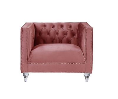 Heiberoii Chair in Pink Velvet Finish by Acme - 00329