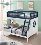 Farah Twin/Full Bunk Bed in Navy Blue & White Finish by Acme - 00493