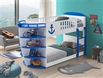 Neptune Twin/Twin Bunk Bed w/ Storage Shelves in Sky Blue & White Finish by Acme - 00577