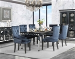 Varian II 7 Piece Dining Room Set in Black & Sliver Finish by Acme - 00590