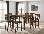 Dylan 7 Piece Counter Height Dining Set in Walnut Finish by Acme - 00622