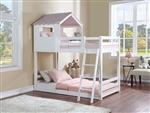 Solenne Twin/Twin Bunk Bed in White & Pink Finish by Acme - 00705