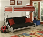 Eclipse Twin/Full Futon Bunk Bed in Silver Finish by Acme - 02091SI
`
