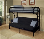 Eclipse Twin XL/Queen Futon Bunk Bed in Black Finish by Acme - 02093BK