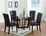 Baldwin 5 Piece Round Table Dining Room Set in Walnut Finish by Acme - 07815-07054