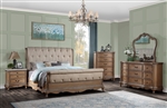 Teagan 6 Piece Bedroom Set in Fabric & Oak Finish by Acme - 22090