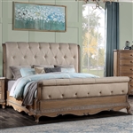 Teagan Bed in Fabric & Oak Finish by Acme - 22090Q