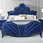 Dante Bed in Blue Velvet Finish by Acme - 24220Q