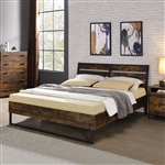 Juvanth Bed in Rustic Oak & Black Finish by Acme - 24250Q