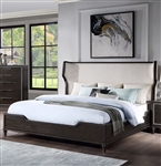 Lorenzo Bed in Beige Fabric & Espresso Finish by Acme - 28090Q