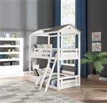 Nadine Cottage Twin/Twin Bunk Bed in Weathered White & Washed Gray Finish by Acme - 37665