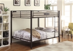 Kaleb Queen/Queen Bunk Bed in Sandy Black Finish by Acme - 38015