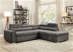 Thelma 3 Piece Sectional w/Sleeper in Gray Polished Microfiber Finish by Acme - 50275