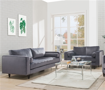 Heather 2 Piece Sofa Set in Gray Velvet Finish by Acme - 51070-S