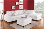 Kiva Reversible Chaise Sectional in White Bonded Leather Match Finish by Acme - 51175