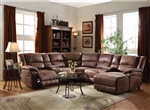 Zanthe II 2-Tone Brown Padded Suede 7 Piece Reclining Sectional by Acme - 51445