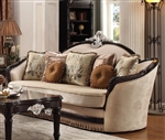 Ernestine Sofa in Tan Fabric & Black Finish by Acme - 52110