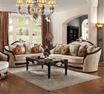 Ernestine 2 Piece Sofa Set in Tan Fabric & Black Finish by Acme - 52110-S