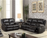 Zuriel 2 Piece Motion Sofa Set in Black Finish by Acme - 52285-S