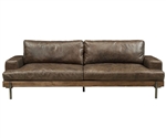 Silchester Sofa in Oak & Distress Chocolate Top Grain Leather Finish by Acme - 52475