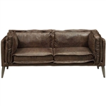 Porchester Loveseat in Distress Chocolate Top Grain Leather Finish by Acme - 52481