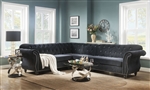 Regan 4 Piece Sectional in Black Velvet Finish by Acme - 52750