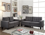 Earsom 2 Piece Sofa Set in Gray Linen Finish by Acme - 52770-S
