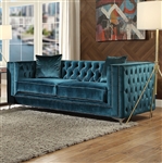 Gillian Loveseat in Dark Teal Velvet Finish by Acme - 52791