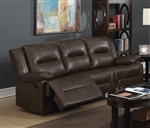 Romulus Motion Sofa in Espresso Leather-Aire Match Finish by Acme - 52815