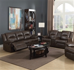 Romulus 2 Piece Motion Sofa Set in Espresso Leather-Aire Match Finish by Acme - 52815-S