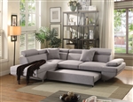 Jemima 2 Piece Sectional w/Sleeper in Gray Fabric Finish by Acme - 52990