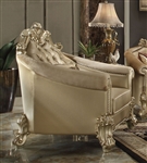 Vendome II Chair in Bone PU & Gold Patina Finish by Acme - 53122