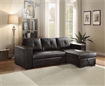 Lloyd Reversible Chaise Sectional w/Sleeper in Black PU Finish by Acme - 53345