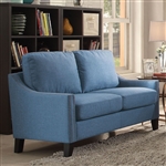 Zapata Loveseat in Blue Linen Finish by Acme - 53551