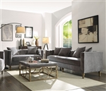 Sidonia 2 Piece Sofa Set in Gray Velvet Finish by Acme - 53580-S