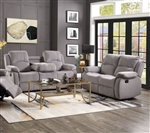 Rauf 2 Piece Motion Sofa Set in Gray Velvet Finish by Acme - 54450-S