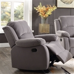 Rauf Motion Rocker Recliner in Gray Velvet Finish by Acme - 54452