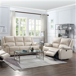 Zuriel 2 Piece Power Motion Sofa Set in Beige PU Finish by Acme - 54610-S