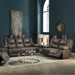 Harumi 2 Piece Power Motion Sofa Set in Gray Leather-Aire Finish by Acme - 54895-S