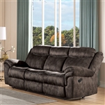 Zubaida Motion Sofa in 2-Tone Chocolate Velvet Finish by Acme - 55020