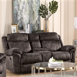 Zubaida Motion Loveseat in 2-Tone Chocolate Velvet Finish by Acme - 55021