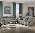 Zubaida 2 Piece Motion Sofa Set in 2-Tone Gray Velvet Finish by Acme - 55025-S