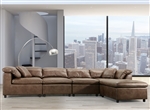 Audrey 4 Piece Sectional in 2-Tone Mocha Polished Microfiber Finish by Acme - 55100-55102