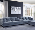 Qiana Sectional Sofa in Dusty Blue Fabric Finish by Acme - 55235