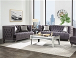 Hegio 2 Piece Sofa Set in Gray Velvet Finish by Acme - 55265-S