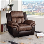 Jaylen Recliner in Toffee & Espresso Polished Microfiber Finish by Acme - 55427