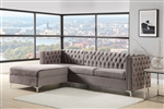 Sullivan 2 Piece Sectional in Gray Velvet Finish by Acme - 55495