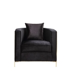 Fergal Chair in Black Velvet Gold Finish by Acme - 55667