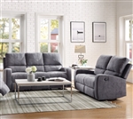 Livino 2 Piece Motion Sofa Set in Gray Fabric Finish by Acme - 55835-S