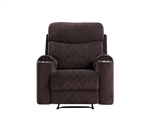 Aulada Glider Recliner in Chocolate Fabric Finish by Acme - 56907